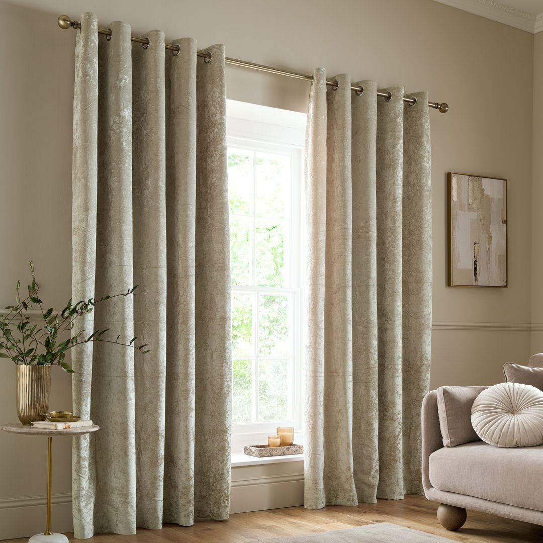 Crushed Velvet Eyelet Sheer Curtains