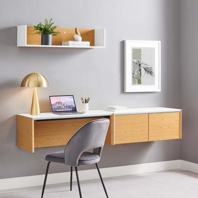Bureau mural avec armoire et tablette Modway Kinetic