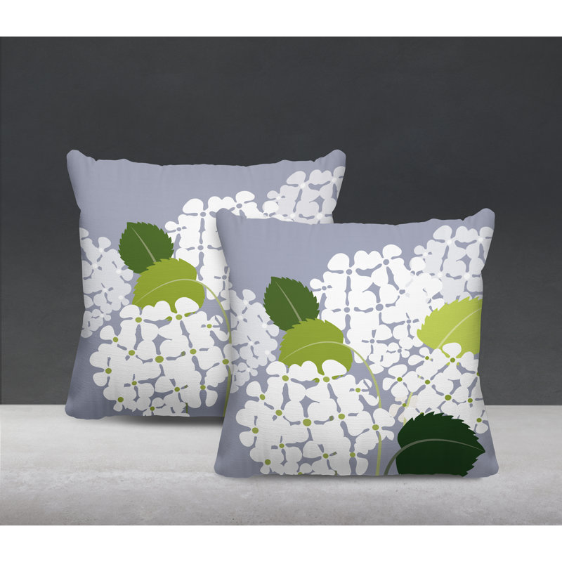 Housse et insert de coussin décoratif intérieur / extérieur en polyester / mélange de polyester, L 17 po x H 17 po, Gris