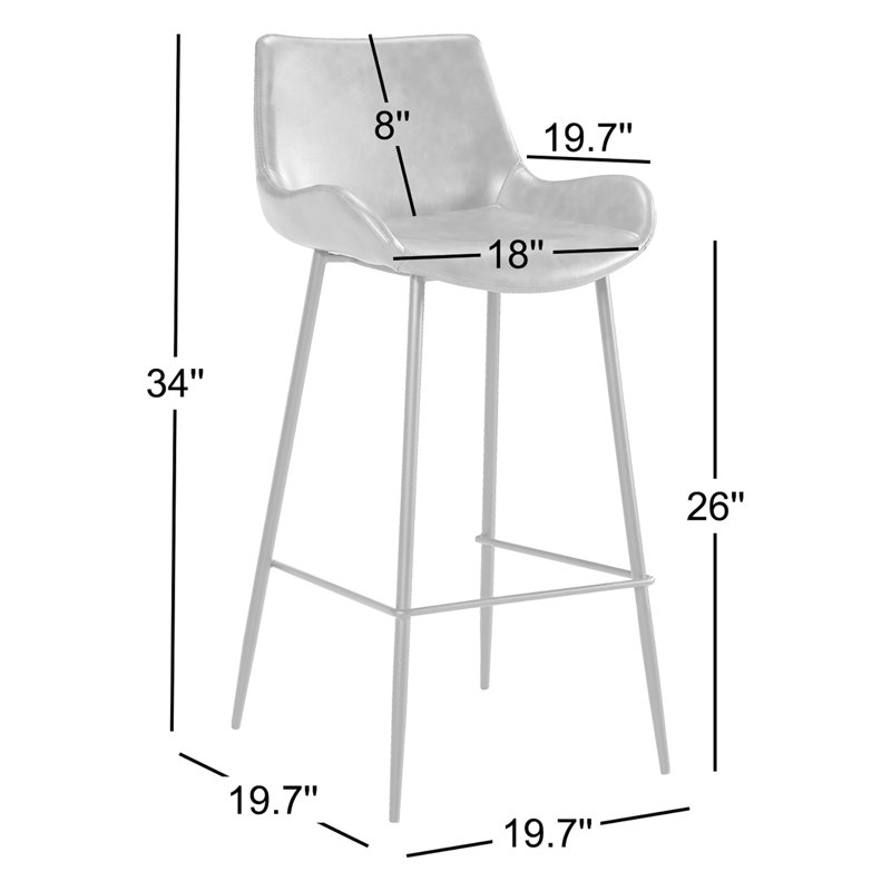 Tabouret de bar Dunstable, Orange