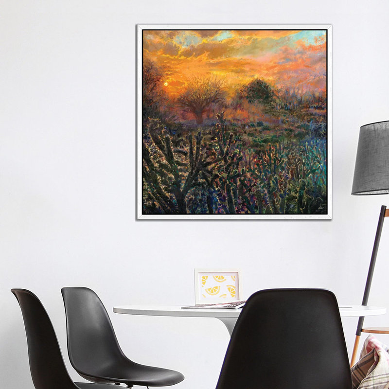 Luminaire by Iris Scott - Painting on Canvas, 93.98 cm H x 93.98 cm W, White Floater Framed
