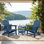 Chaise Adirondack pliable en PEHD pour l'extérieur avec porte-gobelet