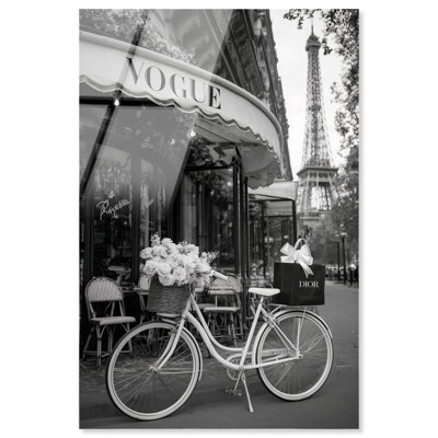 Vélo et fleurs à Paris, impression murale à la mode par Notoriart, prêt à accrocher, H 45 po x l 30 po