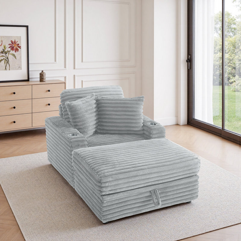 Ermia 96Cm Wide Armchair, Grey Faux Fur