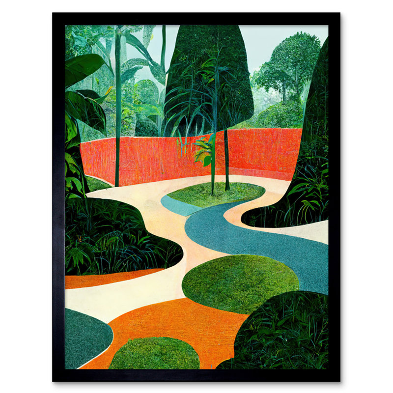 Pop Art Midcentury Style Jungle Garden - Single Picture Frame Print