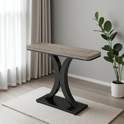 Compact Console Table,Modern Industrial Style Entryway Foyer Table,Sturdy Sofa Table