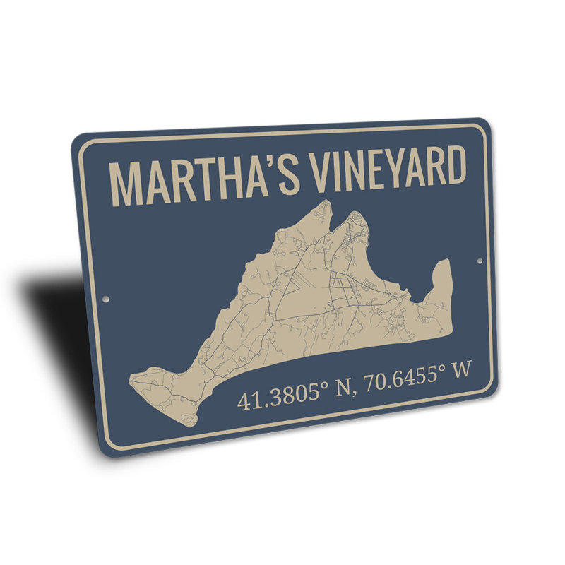 Enseigne Marthas Vineyard, H 12 po x l 18 po x P 0,06 po