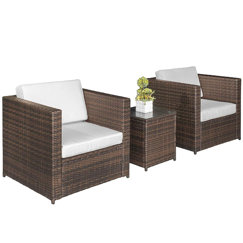 Alyce 2 Seater Rattan Conversation Set, Brown