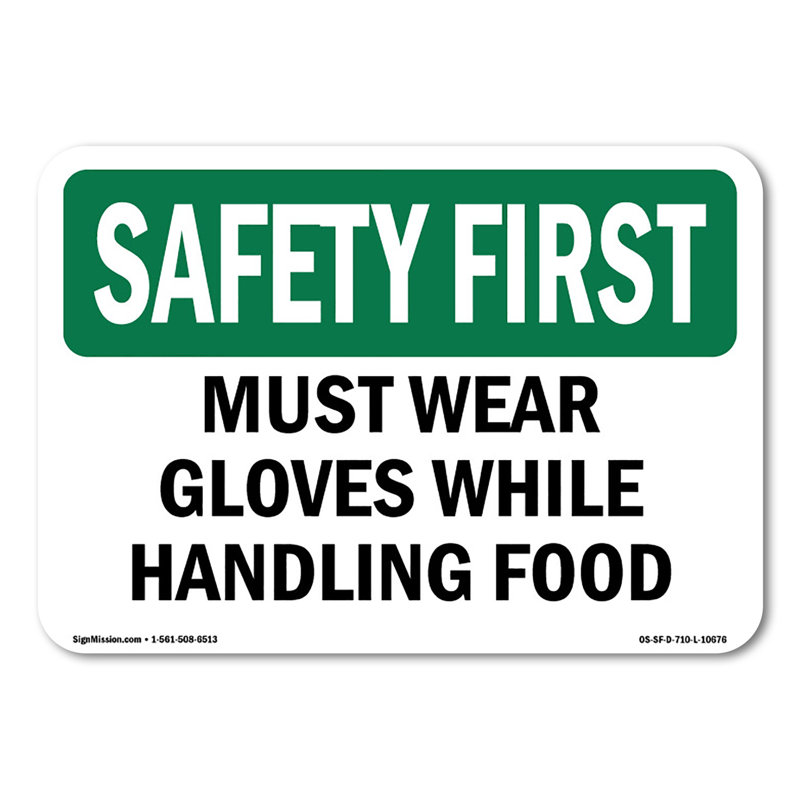 Doit porter des gants lors de la manipulation de l'enseigne en plastique 10 po x 7 po