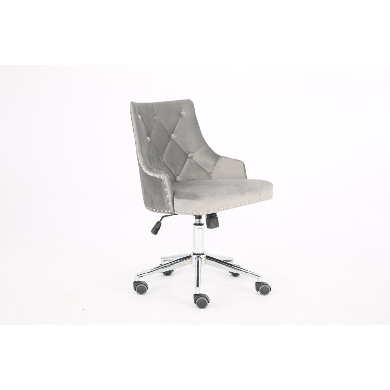 Andromeda Velvet Office Chair, Grey