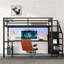 Lit mezzanine avec bureau en L et port USB, lit mezzanine avec garde-robe et tablette réglable pour les adolescents adultes-114221502-114221503
