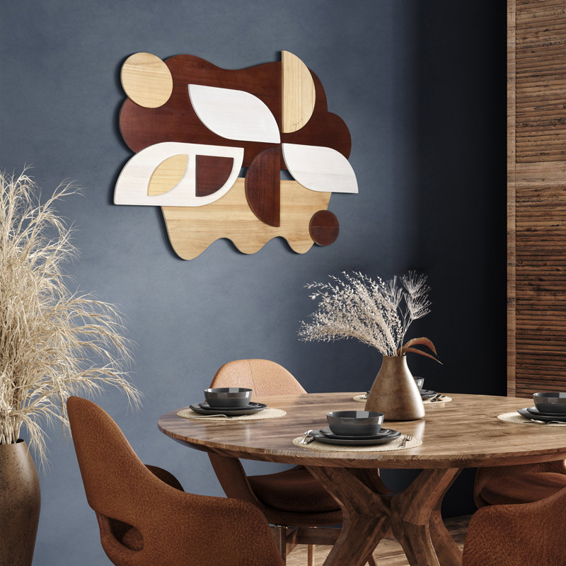 «Sands Serenade I», art mural abstrait en bois de paulownia dimensionnel fabriqué et fini à la main