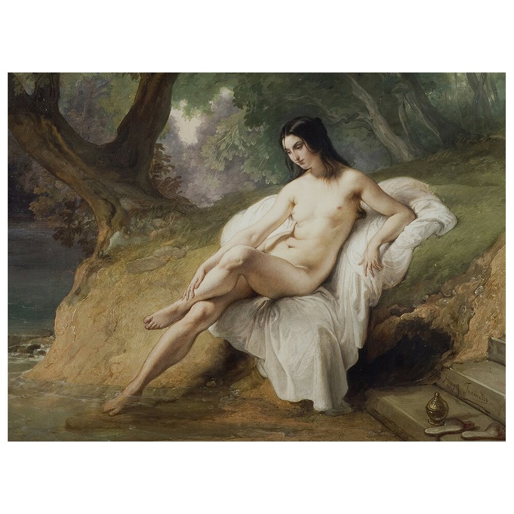 Gerahmtes Leinwandbild Bather von Francesco Hayez