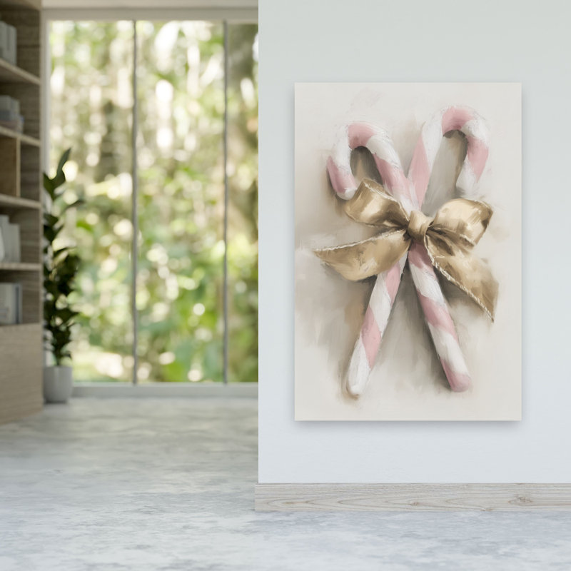 «Candy Cane», art mural contemporain abstrait, 60" H x 40" W