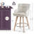 26''H Upholstered 360°Swivel Counter Height Bar Stools, Wood Legs Kitchen Island Chairs-2106701526-2106507582