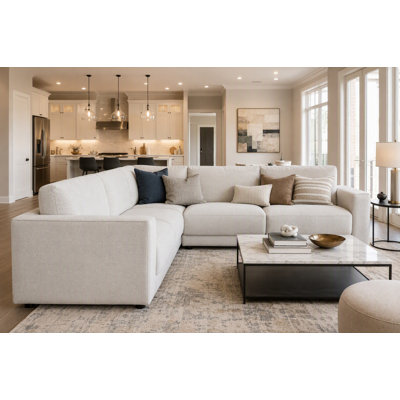 3-Piece Upholstered Symmetrical Corner Modular Sectional