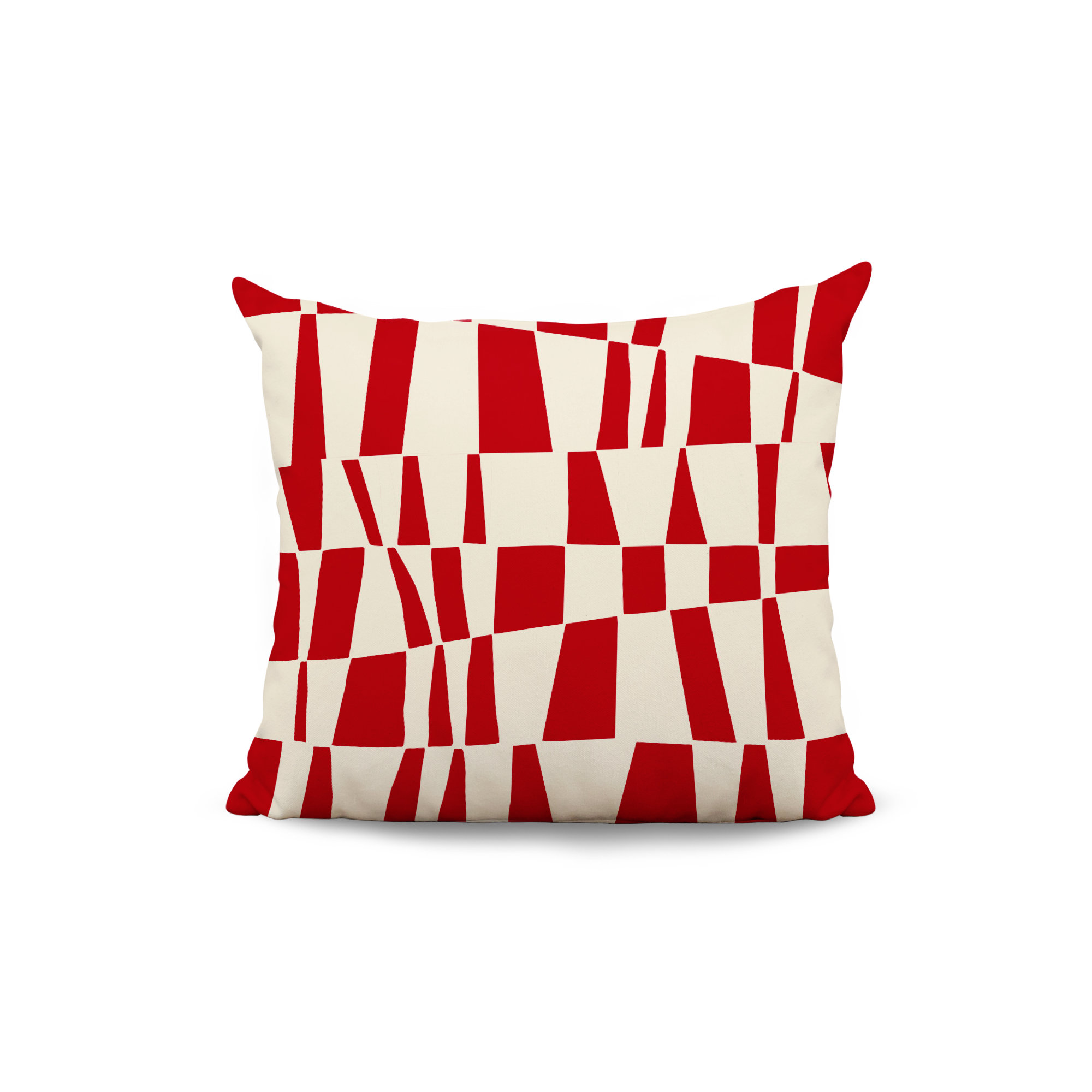 Polyester Throw Square Indoor/Outdoor Pillow Cover & Insert, Red, 19W" x 19H"