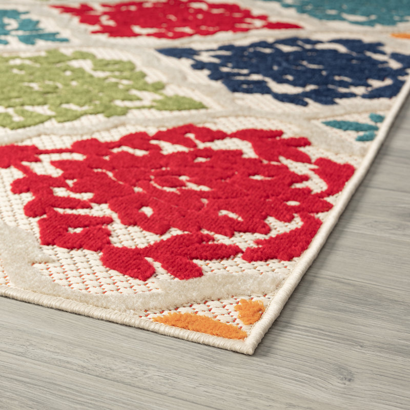 Tapis intérieur / extérieur tissé à la machine Abii, Rectangle 6 pi 7 po x 9 pi 3 po