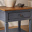 Table de bout de 24 po, aucun assemblage requis, finition bleue en velours côtelé