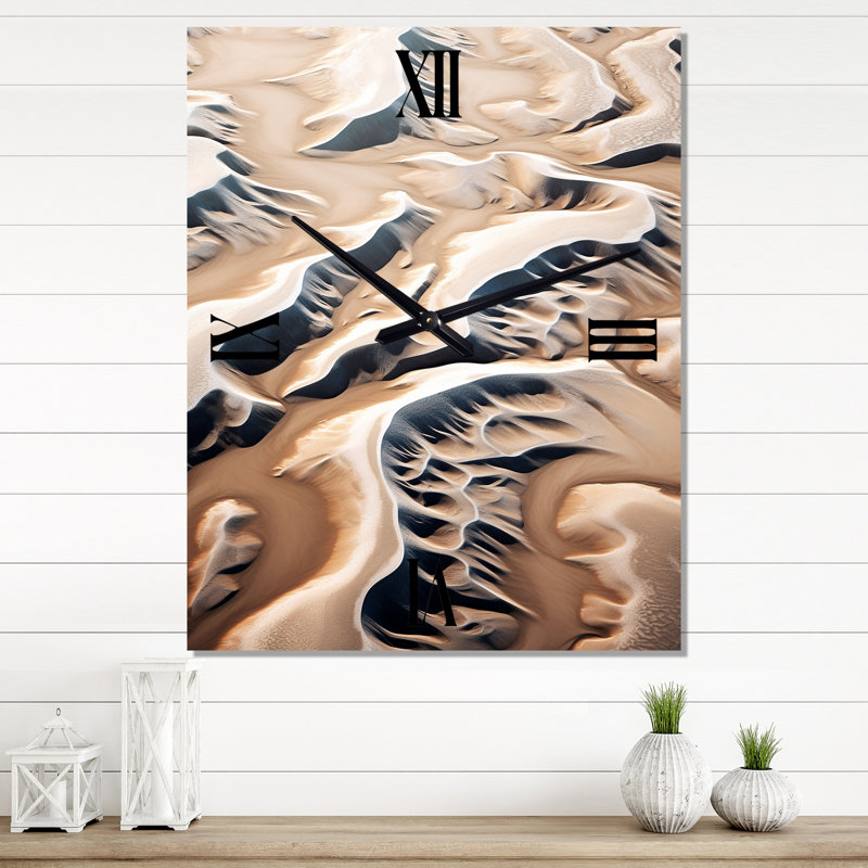 Dunes éternelles Desert Rivers II - Horloges murales désertiques, Grand