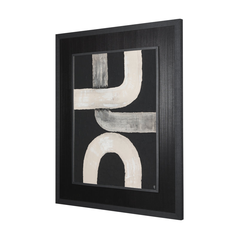 Pipes une œuvre d'art originale sous verre faite à la main, H 55 po x l 45 po, Tuyaux IV, Noir