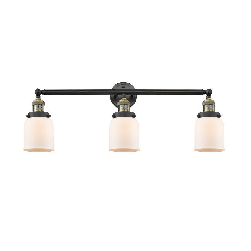 Aponte 3 - Light Dimmable Vanity Light, Matte White, Black Antique Brass, Bulb Not Included