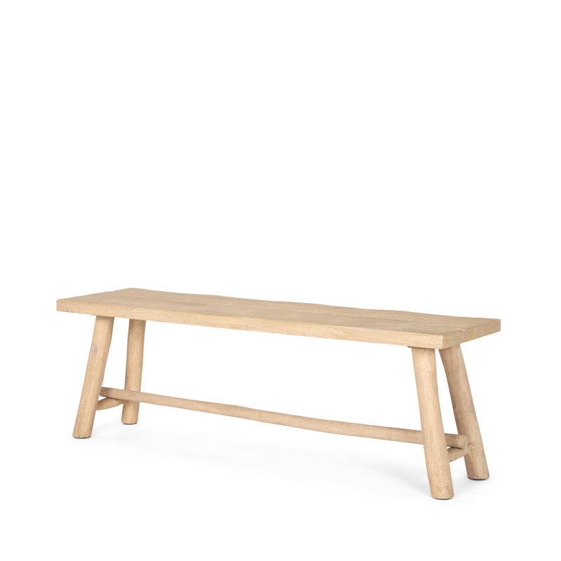 Banc en bois massif naturel vieilli 56 po