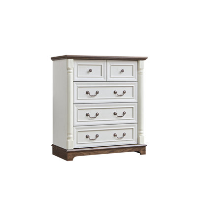 Wood Storage 5 Drawer Dresser Chest