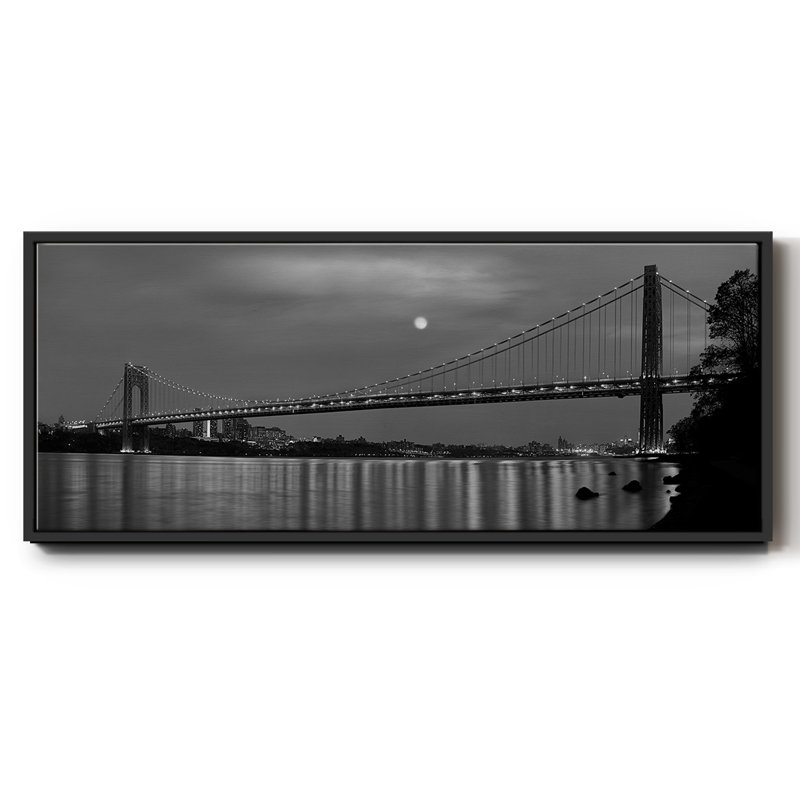 George Washington Bridge- Framed Canvas, 20" H x 50" W