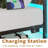 Bed Frame with Charging Station, LED Light Metal Bed Frame with Wooden Headboard, No Box Spring Required, No Noise, Easy Assembly-323463850-323463830