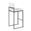 Ensemble de 2 tabourets de bar contemporains en velours à haut dossier avec structure en acier noir, chaises de comptoir à hauteur fixe pour îlot de cuisine-549088684