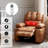 Cup Holder Swivel Massage Recliner with Heat & USB Port, 360° Manual Lazy Rocking Recliner in PU Leather for Living Room, Brown-391532747