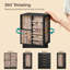 Boîte à bijoux rotative à 360 ° - Boîte de rangement de bijoux verticale avec 5 tiroirs, organisateur de fenêtre en verre avec design ouvert, rangement pour bijoux spacieux, grand cadeau, noir graphite