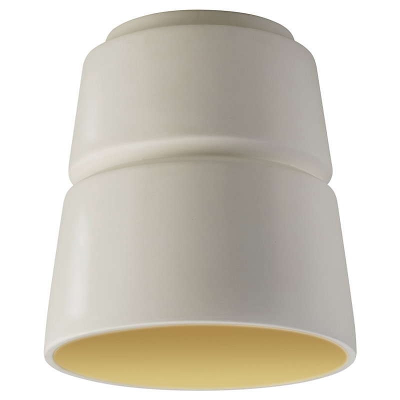 Collection Radiance - Plafonnier encastré en céramique Cone, Blanc mat / or champagne, DEL (intégrée)