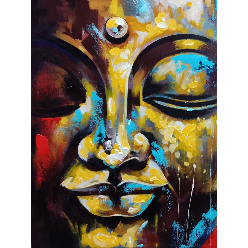 Abstrait de Bouddha paisible | Acrylique sur toile | Par Anant Roop Art Studio