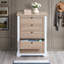 Commode à 5 tiroirs avec fonction de tiroir verrouillable, idéale pour le rangement et l'organisation de la chambre à coucher.-111565385