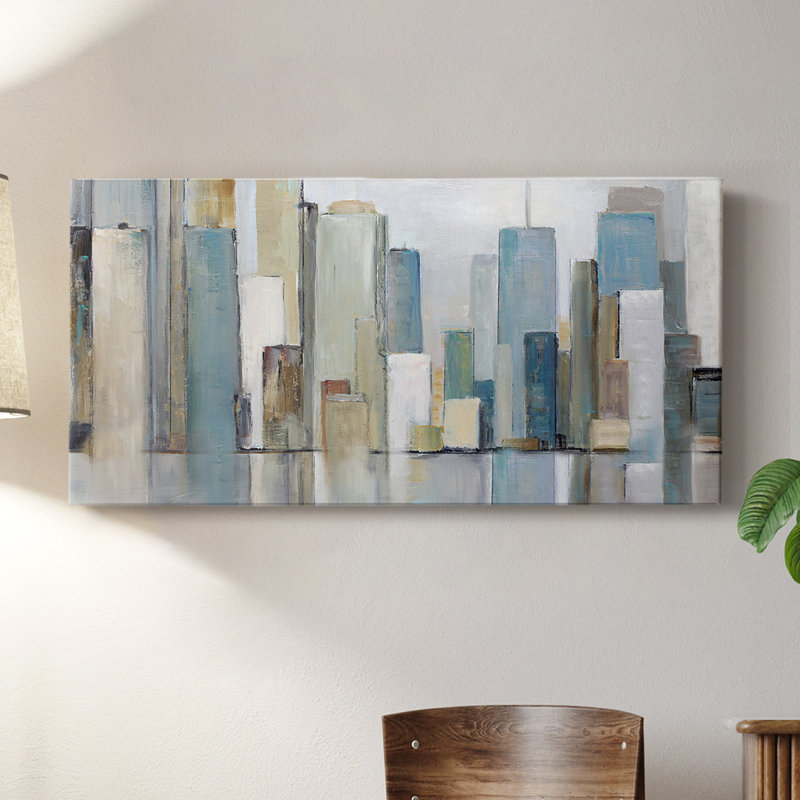 City Reflections - Toile tendue avec châssis - Prêt à accrocher, H 24 po x l 48 po