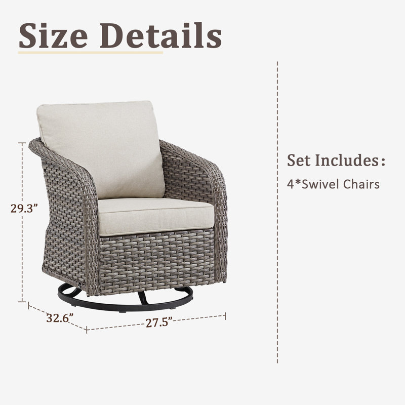 Chaise berçante d'extérieur en osier Buenhomino