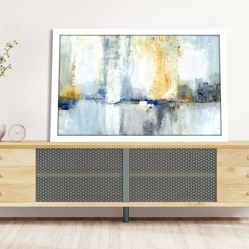 Sweeping City II - Peinture, L 27,5 po x H 21,5 po, Cadre blanc