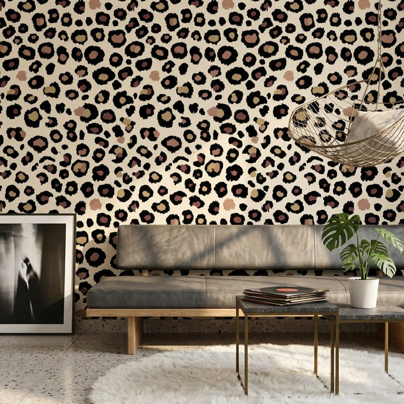 Papier peint imprimé animal Leopard Spots, Peel and Stick