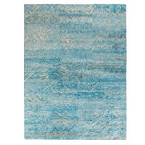 Blue Nu Vibrant Modern Tibetan Silk Rug - 9' x 11'11"