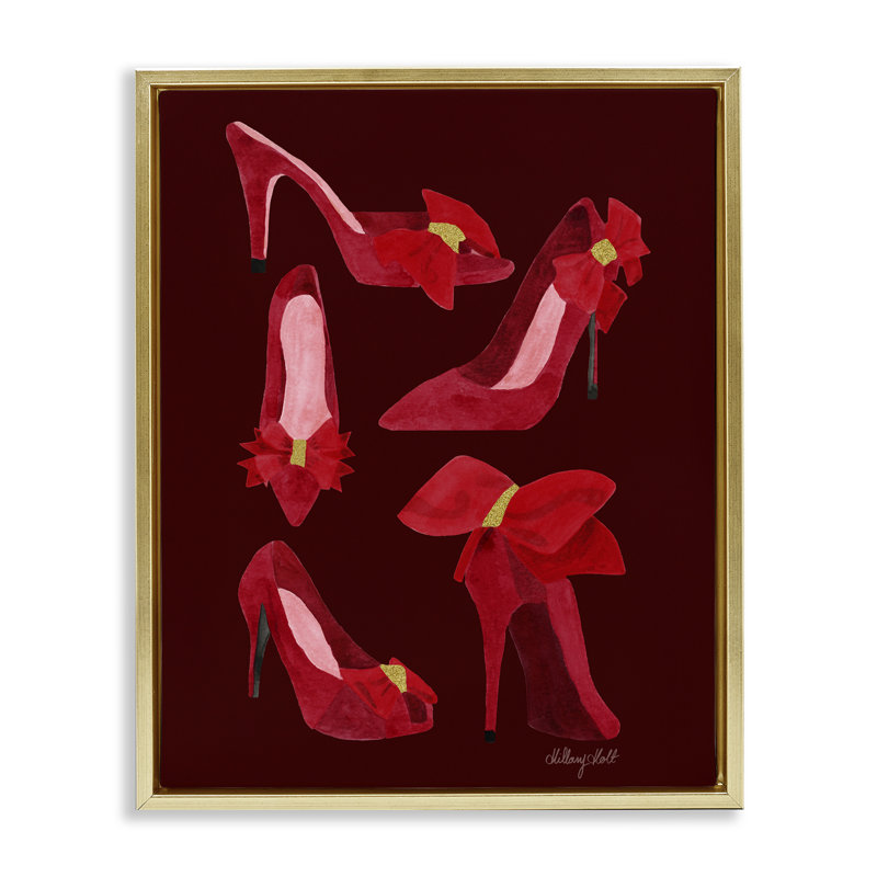 Cadre flottant Ruby Red Shoes, design par Hillary Holt, H 31 po x l 25 po, Cadre flottant métallique doré