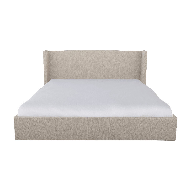 Chloe Upholstered Wingback Bed, Twin, Cover Story Platinum