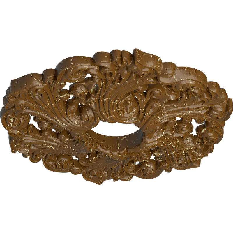 Médaillon de plafond Endurathane Amelia, Diam., Craquelure topaze fumée