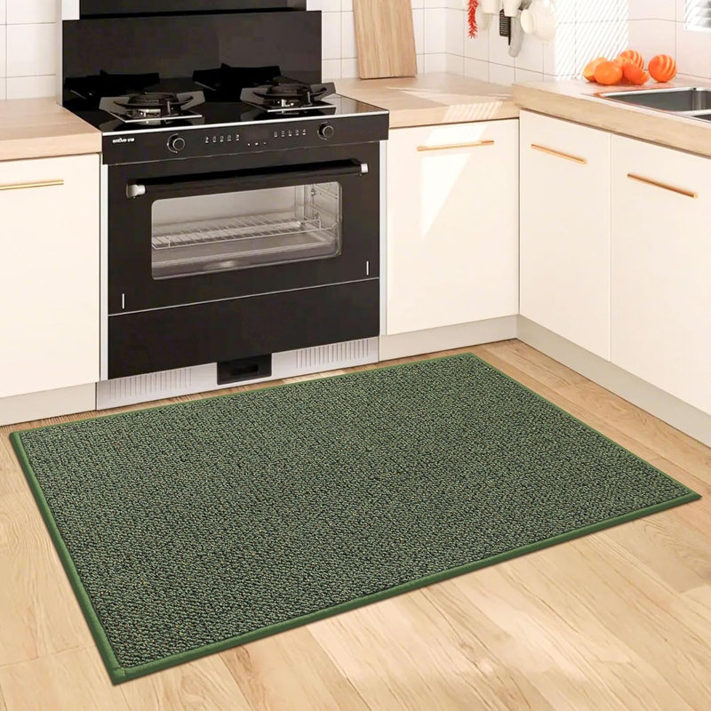 Super Absorbent Kitchen Rugs Stain Resistant 24"x36", Green