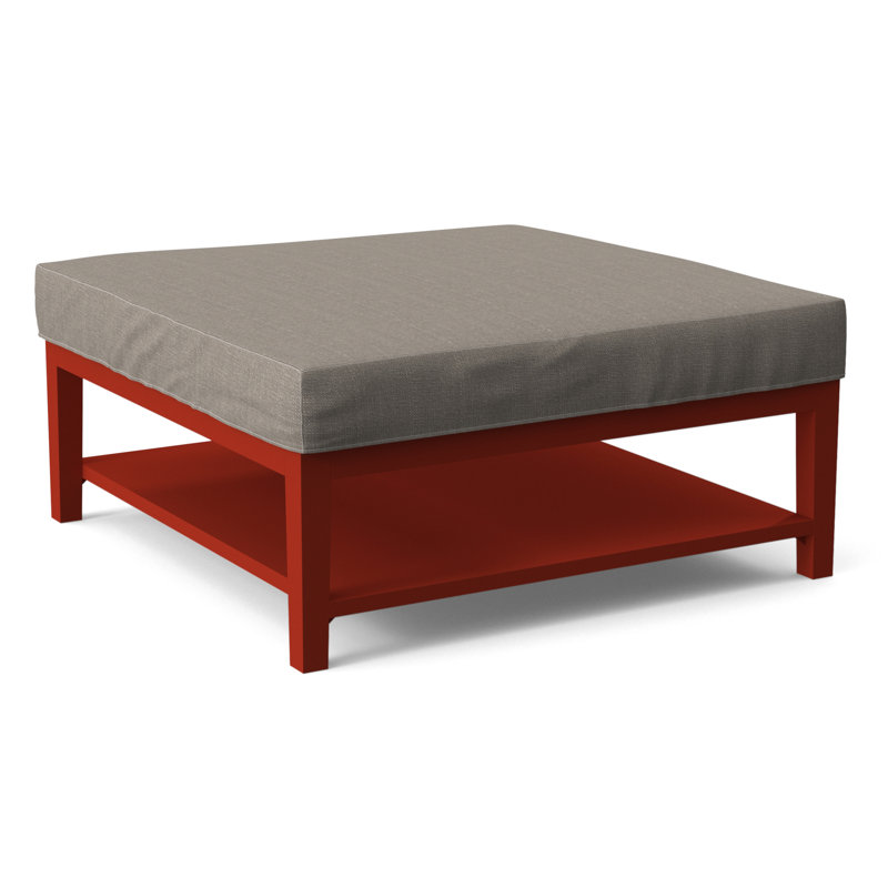 Hammond Square Ottoman, Antique Black Finish, Stone Crypton Performance; 0884-83