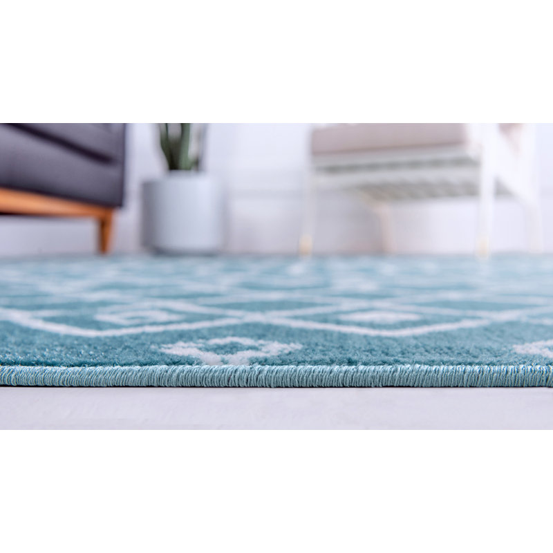 Tapis bleu sarcelle Avtepe, Rectangle 2 pi x 3 pi 1 po
