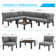 6 - Person Modular Patio Conversation Sets with Cushions