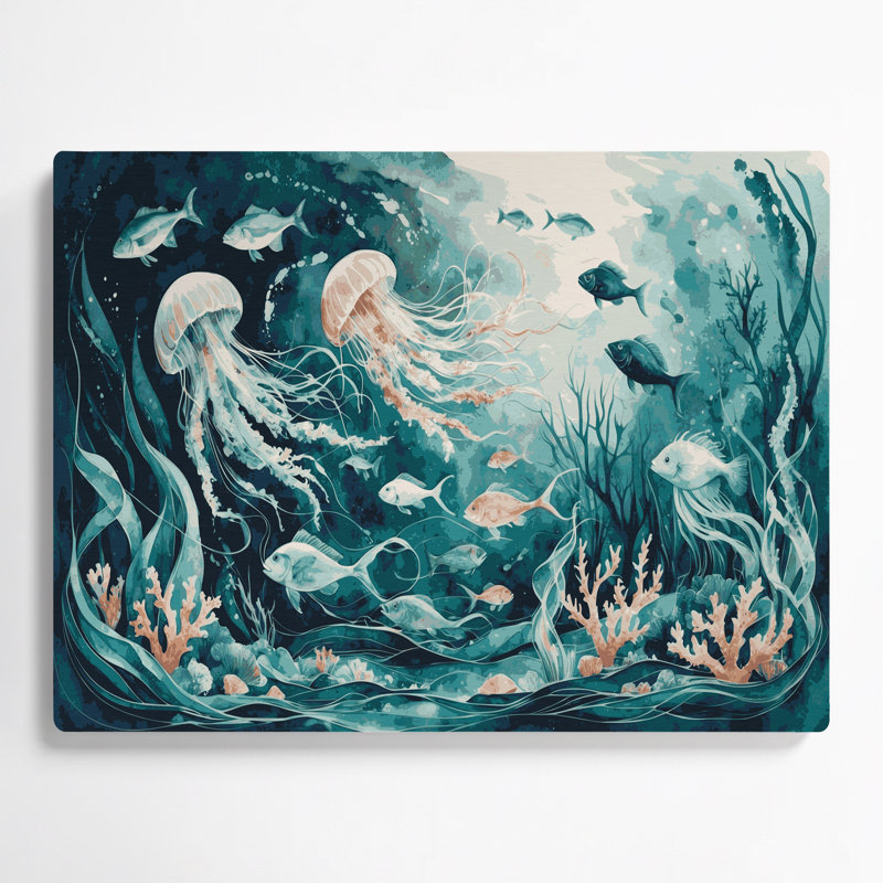 Art mural en métal vert nautique, H 11 po x l 14 po