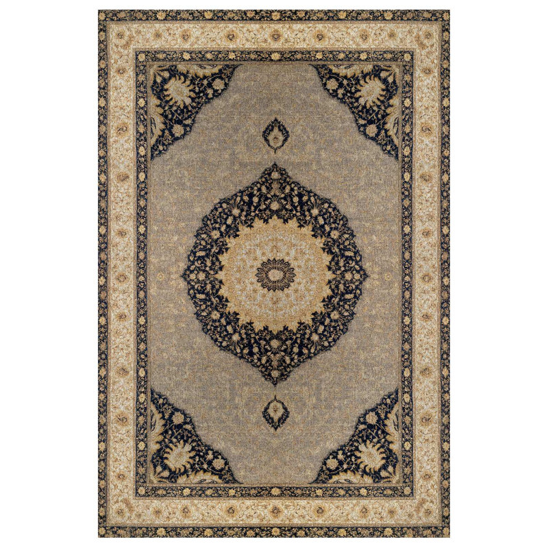 Giuseppi Collection Digital Print Cotton-Polyester Brown Oriental Rug, Round 3'4"
